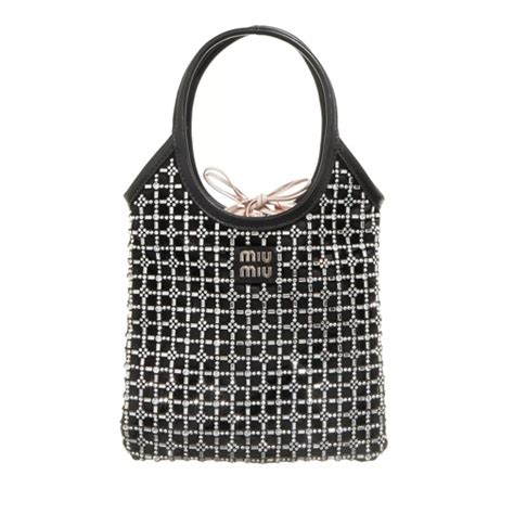 miu miu crystal embellished bag|Miu Miu Crystal Embellished Satin Tote Bag Black.